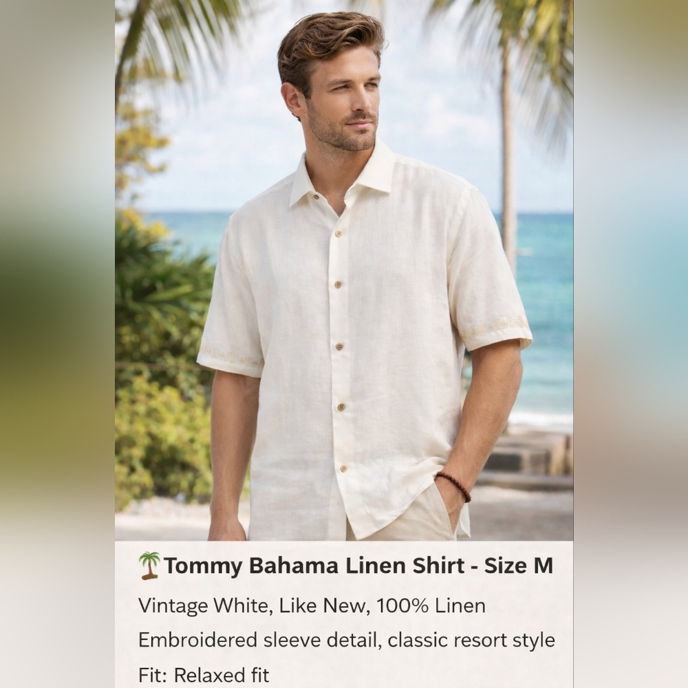 🌴 Tommy Bahama Linen Shirt  Sz.M 🌴
